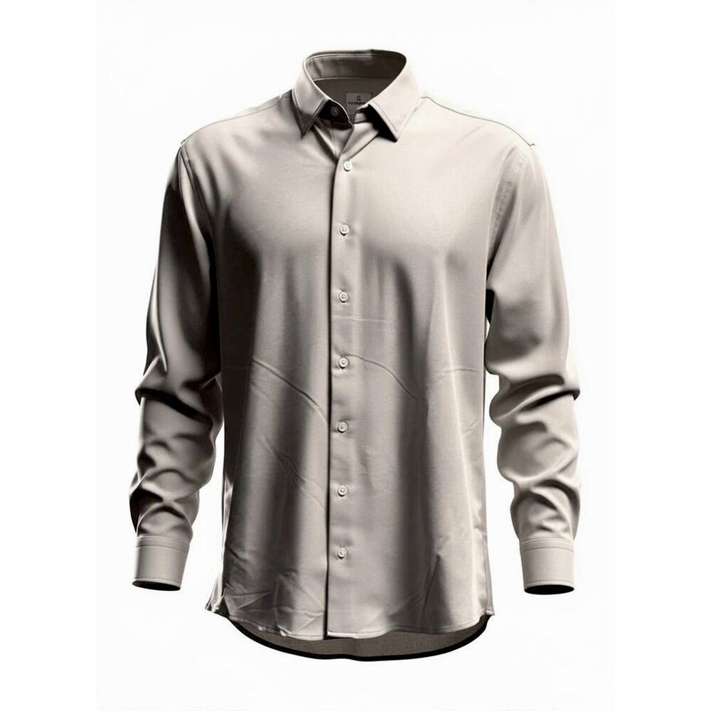 Goodfellow & Co Men’s Button-Down Shirt Beige Long Sleeve Size Medium